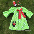 baby girls Christmas dress green dot reindeer dress girls Christmas boutique dress girls xmas peasant dress